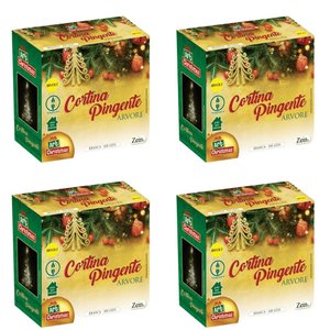 Kit 4 Cortina Pingente Arvore Branca 108 Leds 4m Bivolt