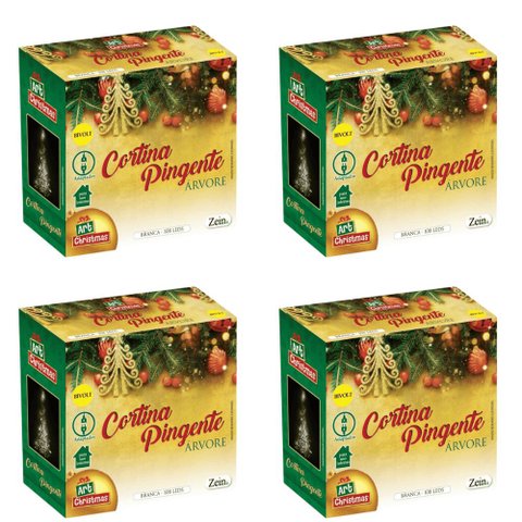 Kit 4 Cortina Pingente Arvore Branca 108 Leds 4m Bivolt