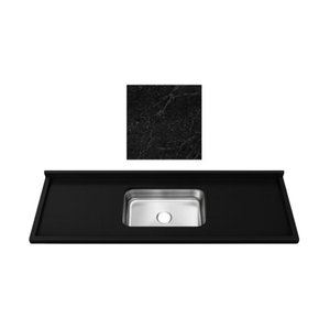 Pia de Cozinha Granito São Gabriel Negresco 150cm Cuba Inox: São Gabriel Negresco