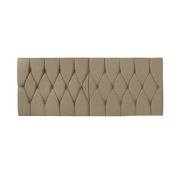 Cabeceira Painel Dubai Deluxe Estofada Casal Bege - 1,40 metros - 2