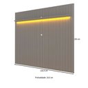 Ver imagem 3 de Painel para TV até 85 Polegadas Sole 1 Prateleira Ripado 100% MDF Cinza - Pnr Móveis