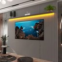 Ver imagem 1 de Painel para TV até 85 Polegadas Sole 1 Prateleira Ripado 100% MDF Cinza - Pnr Móveis