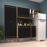 Cozinha Compacta C/ Armário E Balcão Industrial Lamina e Preta C/ Detalhes Cobre - 2