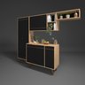 Cozinha Compacta C/ Armário E Balcão Industrial Lamina e Preta C/ Detalhes Cobre - 10