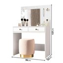 Ver imagem 3 de Penteadeira Camarim Ideal 2 Gavetas com Espelho Iluminação LED Branco