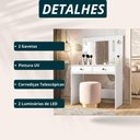 Ver imagem 2 de Penteadeira Camarim Ideal 2 Gavetas com Espelho Iluminação LED Branco