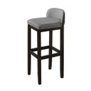 Ver imagem 4 de Kit 2 Banquetas Luxo Alta Onix - Base em Madeira Maciça - Estofado em Linho Com Composê no Corino - 