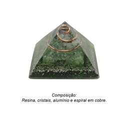 Orgonite Pirâmide 4cm Saúde - Esmeralda e Quartzo Verde - 3