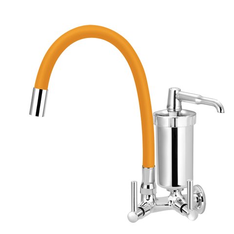 Torneira Filtro Gourmet Flexível Colorido Parede Luxo 1/4 V:amarelo