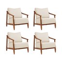 Ver imagem 1 de Kit 4 Poltronas Decorativa Vita Estofada Linho Off White - Mel