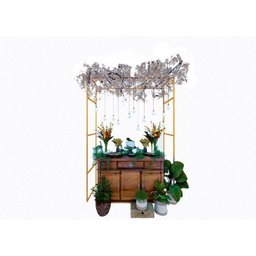 Kit Gazebo + Esteira de Palha Taboa para Decorar Jardins com Flores, 200cm Portátil e Desmontável - 4