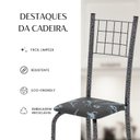 Ver mais imagens de Kit 4 Cadeiras Tubular 95x37x40 cm Dany Prata Botanic Bege/Mart