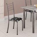 Ver imagem 2 de Kit 4 Cadeiras Tubular 95x37x40 cm Dany Prata Botanic Bege/Mart