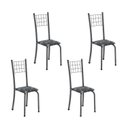 Ver imagem 1 de Kit 4 Cadeiras Tubular 95x37x40 cm Dany Prata Botanic Bege/Mart
