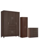 Ver imagem 1 de Guarda Roupa Casal Ecom 2 com Multiuso Golden com Cômoda Montividéu Café - Demóbile