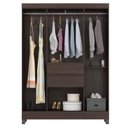 Ver imagem 3 de Guarda Roupa Casal Ecom 2 com Multiuso Golden com Cômoda Montividéu Café - Demóbile