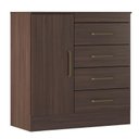 Ver mais imagens de Guarda Roupa Casal Ecom 2 com Multiuso Golden com Cômoda Montividéu Café - Demóbile