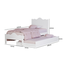 Ver imagem 5 de Cama de Solteiro + Auxiliar Meninas Segurança 100% MDF Nina: Branco