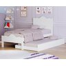 Cama de Solteiro + Auxiliar Meninas Segurança 100% MDF Nina:‎ Branco - 1