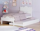 Ver imagem 1 de Cama de Solteiro + Auxiliar Meninas Segurança 100% MDF Nina: Branco