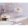 Cama de Solteiro + Auxiliar Meninas Segurança 100% MDF Nina:‎ Branco - 2