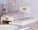 Ver imagem 2 de Cama de Solteiro + Auxiliar Meninas Segurança 100% MDF Nina: Branco
