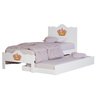 Cama de Solteiro + Auxiliar Meninas Segurança 100% MDF Nina:‎ Branco - 4