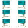 Kit 6 Poltronas Decorativa Sala de Estar Luana Base Gold Suede Azul Turquesa - Montanaris Decor Md M - 1