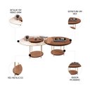 Ver imagem 4 de Mesa de Centro para Sala Pés Metálicos Kit 2 Mindy H01 Castanho - Mpozenato