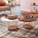 Ver imagem 3 de Mesa de Centro para Sala Pés Metálicos Kit 2 Mindy H01 Castanho - Mpozenato