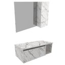 Ver imagem 1 de Conjunto Para Banheiro Gabinete E Espelheira BN3601x02 Marmore Branco Tecno Mobili