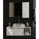 Ver imagem 2 de Conjunto Para Banheiro Gabinete E Espelheira BN3601x02 Marmore Branco Tecno Mobili