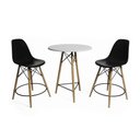 Ver imagem 6 de Mesa Bistrô Eames Eiffel Branca com 2 Banquetas Pretas de Madeira