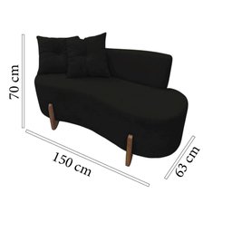 Namoradeira Sofá Feijão Luna Orgânica Suede Preto - 7