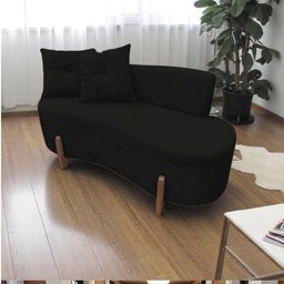 Namoradeira Sofá Feijão Luna Orgânica Suede Preto - 9
