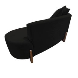 Namoradeira Sofá Feijão Luna Orgânica Suede Preto - 4