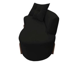 Namoradeira Sofá Feijão Luna Orgânica Suede Preto - 3