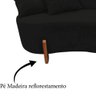 Namoradeira Sofá Feijão Luna Orgânica Suede Preto - 6