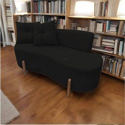 Namoradeira Sofá Feijão Luna Orgânica Suede Preto - 8
