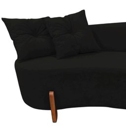 Namoradeira Sofá Feijão Luna Orgânica Suede Preto - 5