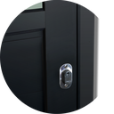 Ver imagem 5 de Porta de Correr Suspensa Meia Lambril Meia Vidro Dir L.25 Preta 210x100 Brimak