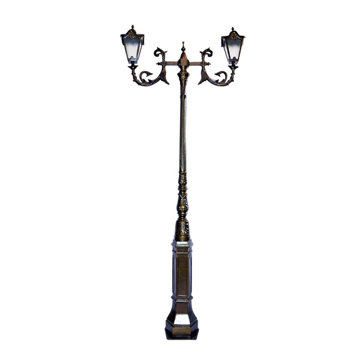 Poste de Jardim Paris 02 Luminárias Genebra Alumínio 304cm