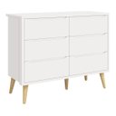 Ver imagem 1 de Cômoda 6 Gavetas Théo New Branco Fosco com Natural - Reller
