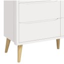 Ver imagem 3 de Cômoda 6 Gavetas Théo New Branco Fosco com Natural - Reller