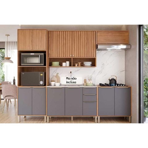 Módulo Cozinha Mgm Divina 5 Peças C5p177 Cinamomo/titanium-mgm