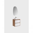 Ver imagem 3 de Gabinete para Banheiro com Cuba e Espelheira Organica 60cm Mdf Freijo com Branco Dubai - On Móveis