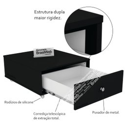 Base Balcão Gaveta com Rodízios para Lava-louças Eletrolux 8s Preto - 2