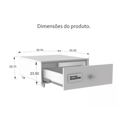 Base Balcão Gaveta com Rodízios para Lava-louças Eletrolux 8s Preto - 3