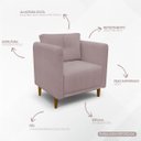 Ver imagem 3 de Kit 2 Poltronas Decorativa Luxo para Sala Recepção Consultório Escritório Aviv Linho Premium