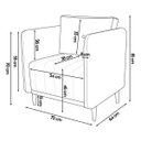 Ver imagem 4 de Kit 2 Poltronas Decorativa Luxo para Sala Recepção Consultório Escritório Aviv Linho Premium